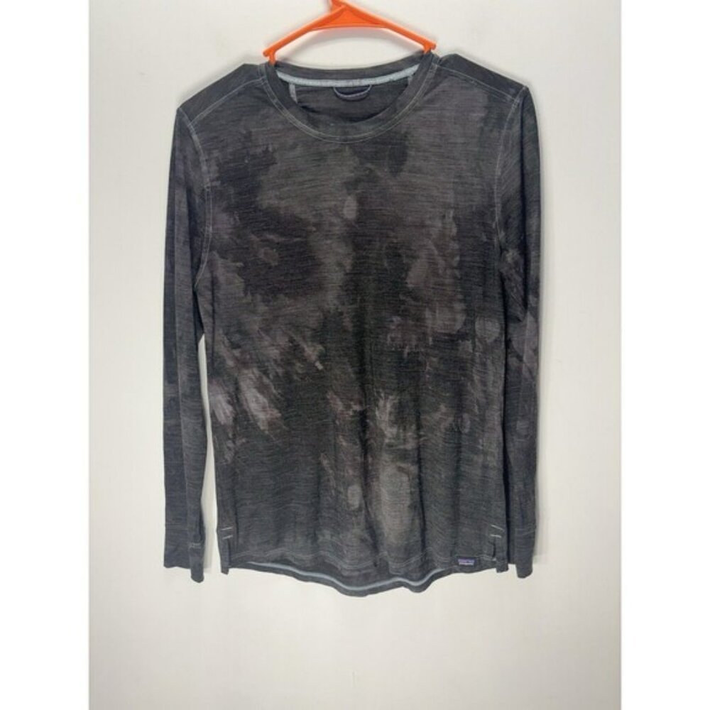 Patagonia Womens  long sleeve Merino  shirt Top Tunic  Gray/ Purple Sz M